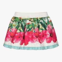 Pan Con Chocolate-Белая хлопковая юбка для девочек | Childrensalon Outlet