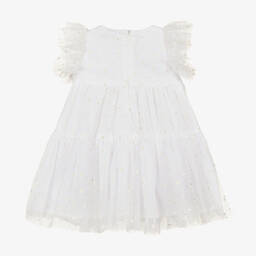 Pan Con Chocolate-Белое платье из тюля с цветами | Childrensalon Outlet