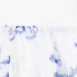 Pan Con Chocolate-تي شيرت جيرسي لون أبيض و أزرق للفتيات | Childrensalon Outlet