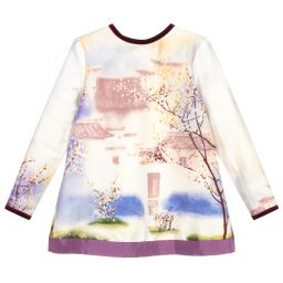 Pan Con Chocolate-Girls White & Purple Top | Childrensalon Outlet