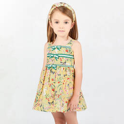 Pan Con Chocolate-Girls Yellow Cotton Dress | Childrensalon Outlet