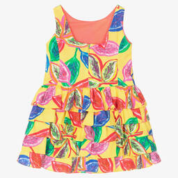 بان كون شوكولا-فستان قطن ساتين لون أصفر | Childrensalon Outlet