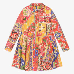 بان كون شوكولا-Girls Yellow & Red Cotton Shirt Dress | Childrensalon Outlet