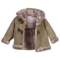 بان كون شوكولا-Green Duffle Baby Coat | Childrensalon Outlet