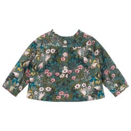 بان كون شوكولا-Green Floral Cotton Blouse | Childrensalon Outlet