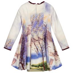 Pan Con Chocolate-Ivory & Purple Cotton Dress | Childrensalon Outlet