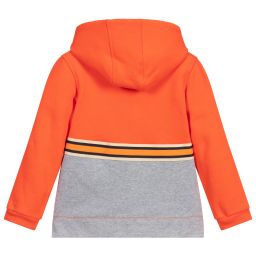 بان كون شوكولا-Orange & Grey Cotton Hoodie | Childrensalon Outlet