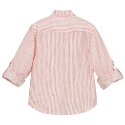 Pan Con Chocolate-Pink Stripe Cotton Shirt | Childrensalon Outlet