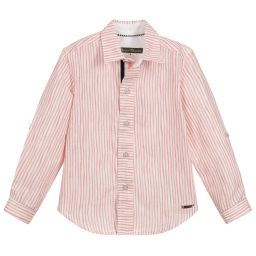 Pan Con Chocolate-Pink Stripe Cotton Shirt | Childrensalon Outlet