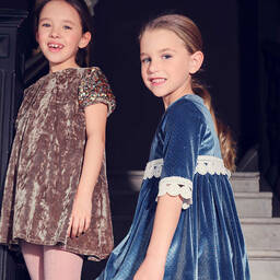 Pan Con Chocolate-Pink Velour Sequin Dress | Childrensalon Outlet