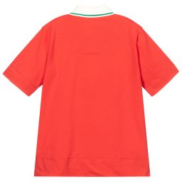 Pan Con Chocolate-Red Cotton Jersey Polo Shirt | Childrensalon Outlet