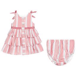 بان كون شوكولا-Red & White Striped Dress Set | Childrensalon Outlet