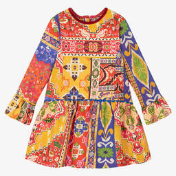 Pan Con Chocolate-Red & Yellow Cotton Dress | Childrensalon Outlet