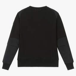 Parajumpers-Boys Black Cotton Sweatshirt | Childrensalon Outlet