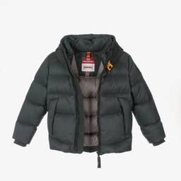 Parajumpers-Boys Dark Green Hooded Down Jacket | Childrensalon Outlet