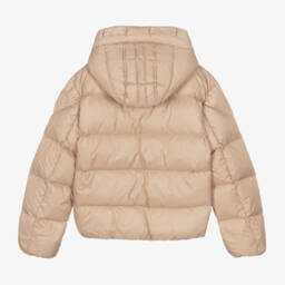 Parajumpers-Girls Beige Down Hooded Coat | Childrensalon Outlet