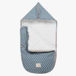 Pasito a Pasito-Blue Cotton 3-in-1 Baby Nest (51cm) | Childrensalon Outlet