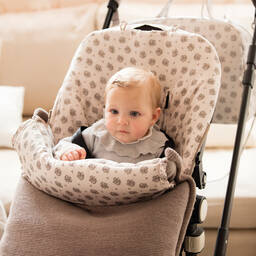 Pasito a Pasito-Коричневый хлопковый конверт в цветочек | Childrensalon Outlet