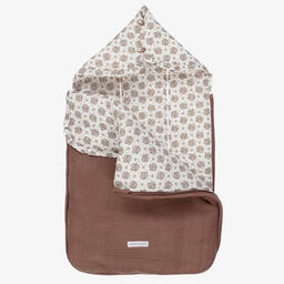 Pasito a Pasito-Коричневый хлопковый конверт в цветочек | Childrensalon Outlet