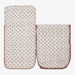 Pasito a Pasito-Brown & Ivory Floral Baby Nest (77cm) | Childrensalon Outlet