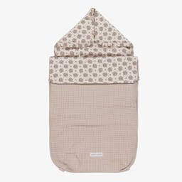 Pasito a Pasito-Grey & Beige Floral Baby Nest (77cm) | Childrensalon Outlet