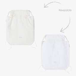 Pasito a Pasito-Ivory Reversible Pram Cover Set (65cm) | Childrensalon Outlet