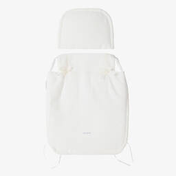 Pasito a Pasito-Ivory Reversible Pram Cover Set (65cm) | Childrensalon Outlet