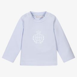باتاشو-Baby Boys Blue Cotton Top  | Childrensalon Outlet