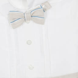 Patachou-Baby Boys Ivory & Beige Linen Shortie | Childrensalon Outlet