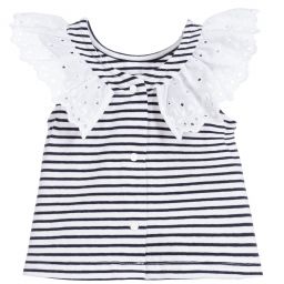 Patachou-Baby Girls Blue Striped Top | Childrensalon Outlet