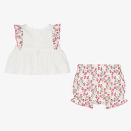 Patachou-Baby Girls Ivory Liberty Shorts Set | Childrensalon Outlet