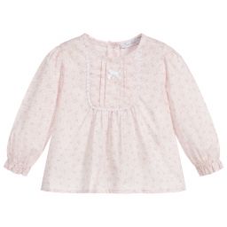 Patachou-Baby Girls Pink Cotton Blouse | Childrensalon Outlet