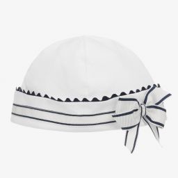 Patachou-Baby Girls White & Blue Hat | Childrensalon Outlet