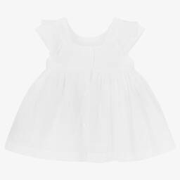 Patachou-Baby Girls White Broderie Anglaise Dress | Childrensalon Outlet