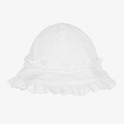 Patachou-Baby Girls White Broderie Anglaise Hat | Childrensalon Outlet