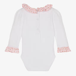 Patachou-Baby Girls White Cotton Bodysuit | Childrensalon Outlet