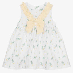 Patachou-Baby Girls White Cotton Dress | Childrensalon Outlet