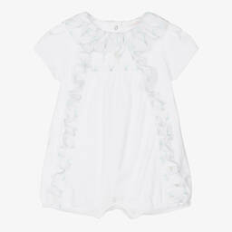 Patachou-Baby Girls White Frilly Cotton Shortie | Childrensalon Outlet