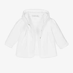 Patachou-Baby Girls White Hooded Jacket | Childrensalon Outlet