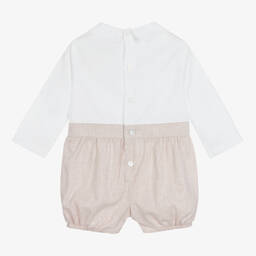 Patachou-Beige & White Baby Shortie | Childrensalon Outlet