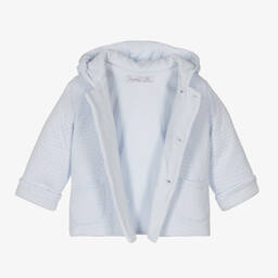 باتاشو-Blue Cotton Jersey Baby Jacket | Childrensalon Outlet