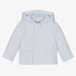 باتاشو-Blue Cotton Jersey Baby Jacket | Childrensalon Outlet