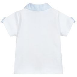 Patachou-Blue Cotton Piqué Polo Shirt | Childrensalon Outlet