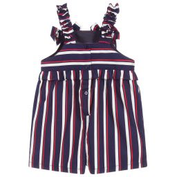 Patachou-Blue Striped Dungaree Shorts | Childrensalon Outlet