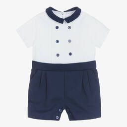Patachou-Blue & White Baby Shortie | Childrensalon Outlet