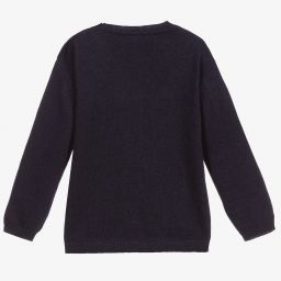 Patachou-Blue Wool Reindeer Sweater | Childrensalon Outlet