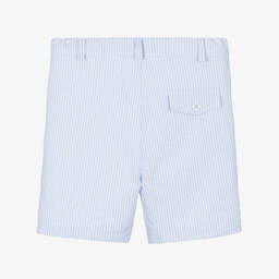 Patachou-Boys Azure Cotton Striped Shorts | Childrensalon Outlet