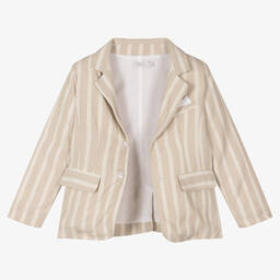 Patachou-Кремово-бежевый льняной костюм | Childrensalon Outlet