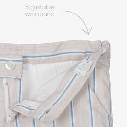 Patachou-Boys Beige Striped Shorts Suit | Childrensalon Outlet