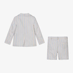 Patachou-Boys Beige Striped Shorts Suit | Childrensalon Outlet
